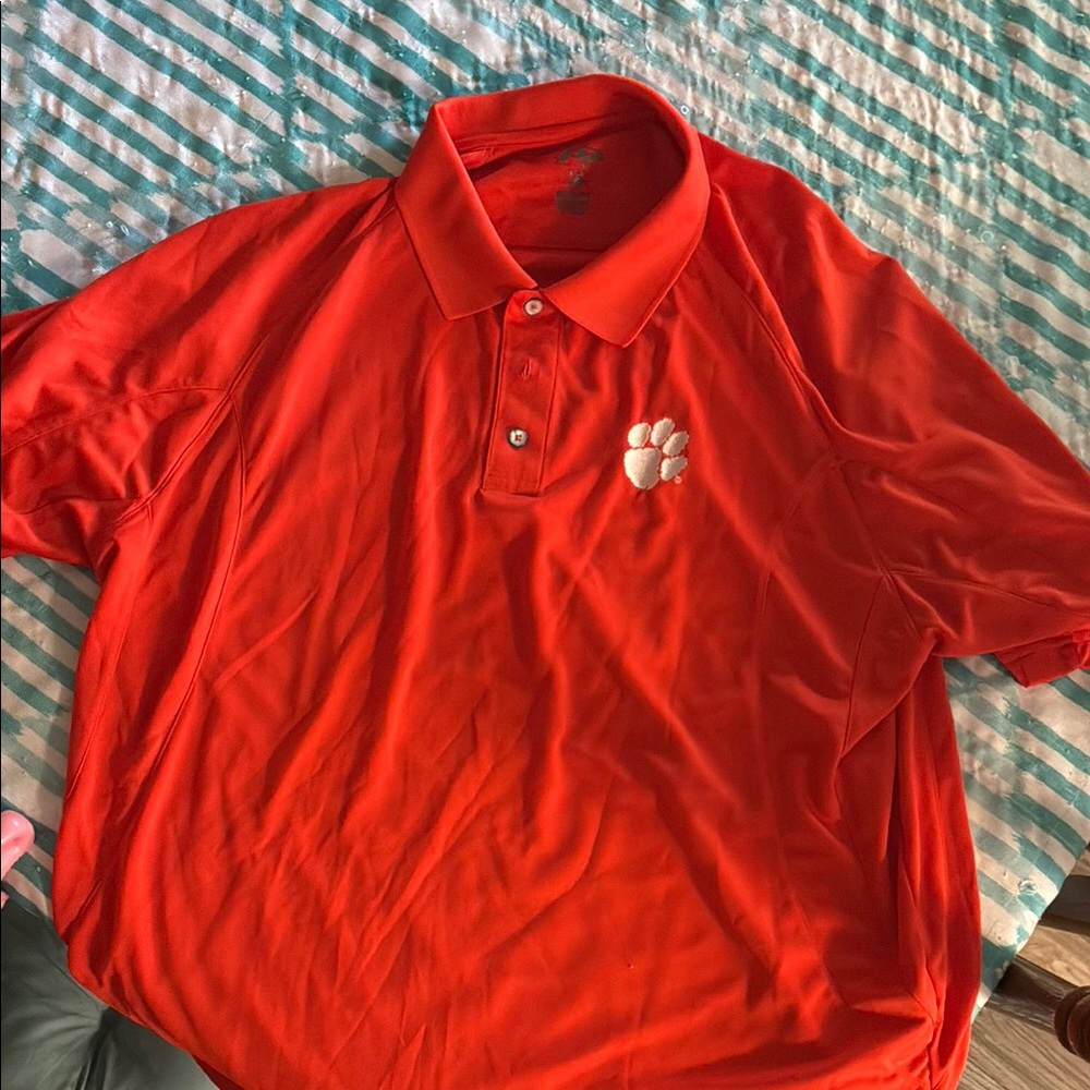 Clemson Orange Polo Shirt with Paw Logo